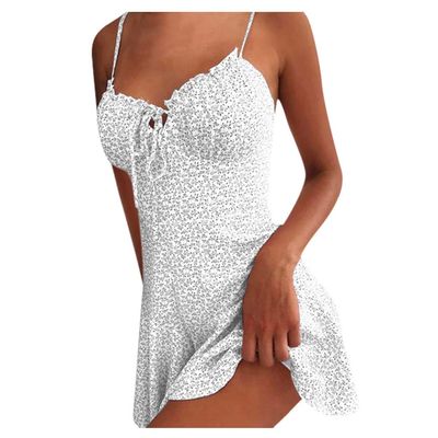 Printing Dress Ladies Cruise Dresses Vestidos De Fiesta Cortos Vestidos Elegantes De Mujer para Boda Sexy New Years Eve Dress(White,Medium)