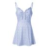 ZYXTIM Women's Boho Floral Print Tie Shoulder Cami Mini Dress A Line Ruffle Hem Short Dresses(Blue,Small) view 3