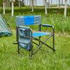 1 Pcs Padded Folding Outdoor Chair with Storage Pockets,Lightweight Oversized Directors Chair for Indoor, Outdoor Camping, Picnics and Fishing,Blue,Grey view 3