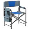1 Pcs Padded Folding Outdoor Chair with Storage Pockets,Lightweight Oversized Directors Chair for Indoor, Outdoor Camping, Picnics and Fishing,Blue,Grey view 4