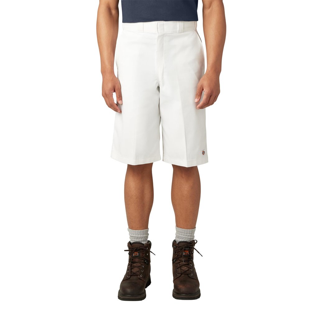 Dickies Loose Fit Flat Front Work Shorts, 13", White, 50