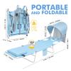 Backpack Beach Tanning Chair with Canopy Sun Shade & Face Hole, 6 Position Folding Lounge Sun Chair for Adults Outside Reading Sunbathing Poolside Camping Lawn, UPF 50+, 2 Pack, Patented view 2