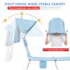 Backpack Beach Tanning Chair with Canopy Sun Shade & Face Hole, 6 Position Folding Lounge Sun Chair for Adults Outside Reading Sunbathing Poolside Camping Lawn, UPF 50+, 2 Pack, Patented view 4
