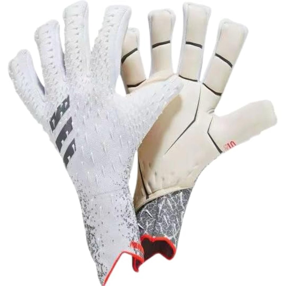PLbSe Histarstore5 Soccer Goalkeeper Gloves Goalie Training Gloves Strong Grip Anti-Slip and Breathable for Adults and Children (White,8)