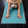 Eunzel Hot Yoga Towel - Microfiber Non Slip Yoga Mat Towel with Grip Dot Sweat Absorbent Towel for Hot Yoga, Pilates and Fitness 72" x 24", Dark Cyan/Orange view 4