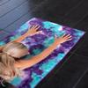 Eunzel Hot Yoga Towel - Microfiber Non Slip Yoga Mat Towel with Grip Dot Sweat Absorbent Towel for Hot Yoga, Pilates and Fitness 72" x 24", Green & Purple/Purple view 4