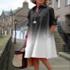 Women's Shirt Midi Dresses V Neck Casual Flowy Long Dress Lapel Front Button Down Loose Summer Midi Dress with Pockets view 4