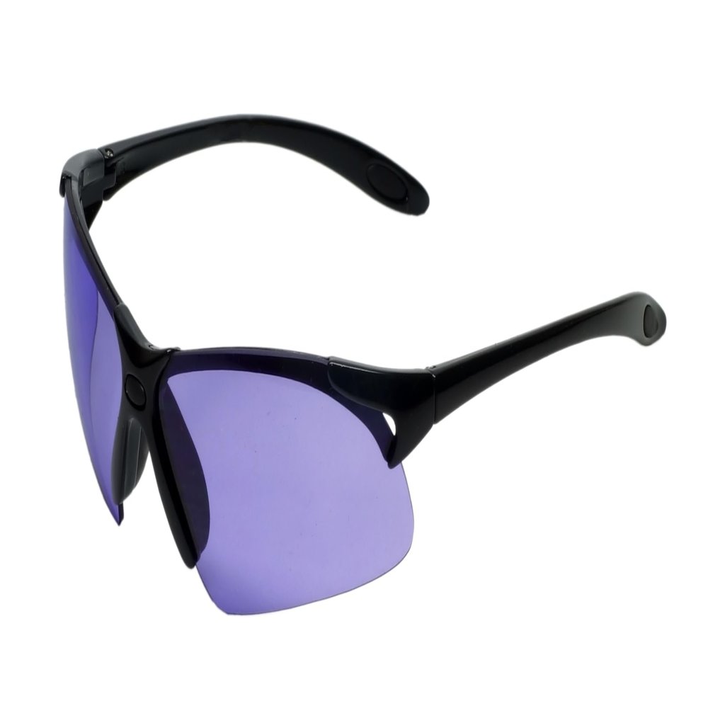 Calabria Picklers Semi-Rimless PickleBall Sunglasses Black/Purple Eye Protection Men Women UV400 Racquetball Glasses Anti Fog