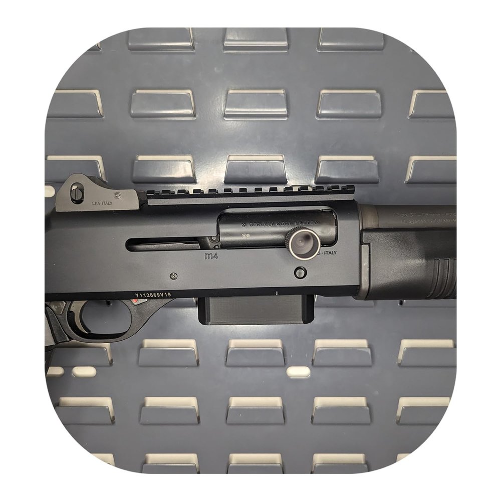 Hammy3DPrints Mount for Benelli M4 12 Gauge - Secure It/Akro Mils | Shotgun Holder Handgun Storage Rack (Facing Left)