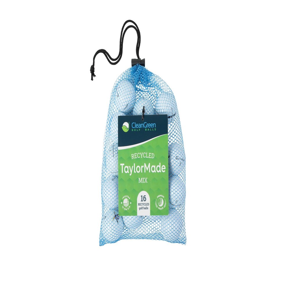 Clean Green Golf Balls 16 Pack of Recycled and Used Taylormade Golf Balls for Men - Good Condition Used Golf Balls