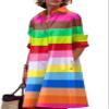 Zhyaj V Neck Casual Flowy Summer Midi Dress Shirt Midi Dresses for Womens Lapel Front Button Down Loose Long Dress with Pockets view 1