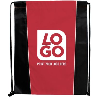 Custom Two-Tone Drawstring Tote Bags - Single Color Imprint for Promotions, Gifts, & Events