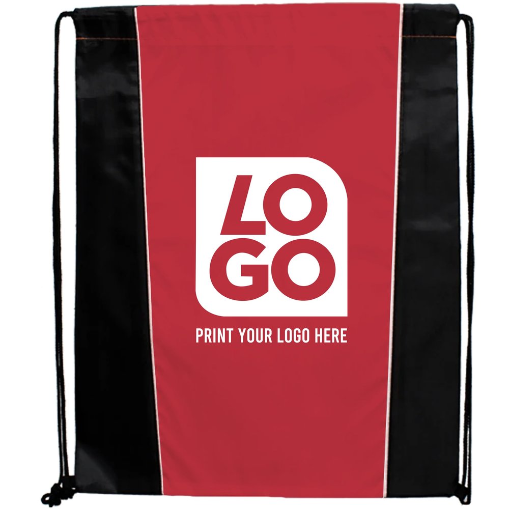 Custom Two-Tone Drawstring Tote Bags - Single Color Imprint for Promotions, Gifts, & Events