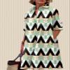 Women's Shirt Midi Dresses V Neck Casual Flowy Long Dress Lapel Front Button Down Loose Summer Midi Dress with Pockets E Green view 3