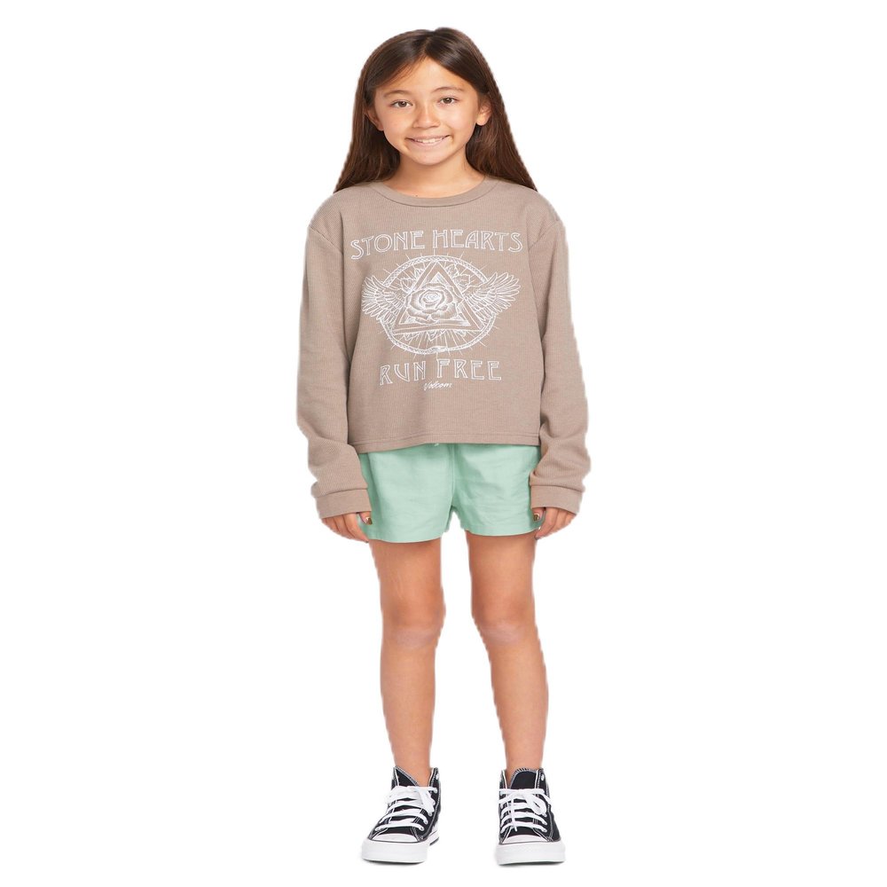 Volcom Girls Thermality Long Sleeve Shirt Moondust Medium