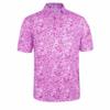 Monterey Club Men's Small Tile Print Tailored Collar Short Sleeve Polo Shirt #3514 (Raspberry/Cotton Candy, X-Large) view 1