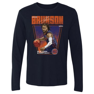 500 LEVEL Jalen Brunson New York Knicks Premiere Long Sleeve Shirt (Navy, XX-Large)