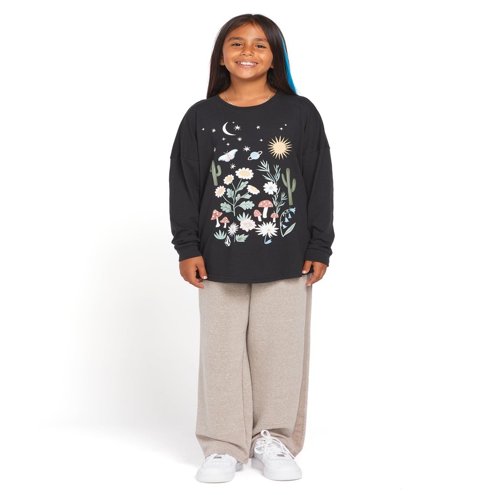 Volcom Girls Werking Dbls Long Sleeve Shirt Black Large