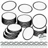 YEAHACLUB 50PCS Foldable Flying Disc Fans with Bags, 9.8'' DIY Handheld Black Egde Fabric Folding Fan for Outdoor Game Activities Birthday Party Favors End of Year Student Gifts, White view 1