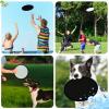 YEAHACLUB 50PCS Foldable Flying Disc Fans with Bags, 9.8'' DIY Handheld Black Egde Fabric Folding Fan for Outdoor Game Activities Birthday Party Favors End of Year Student Gifts, White view 3
