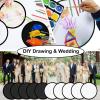 YEAHACLUB 50PCS Foldable Flying Disc Fans with Bags, 9.8'' DIY Handheld Black Egde Fabric Folding Fan for Outdoor Game Activities Birthday Party Favors End of Year Student Gifts, White view 4