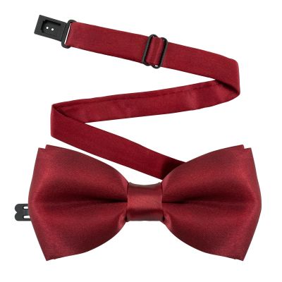 Medsuo Adjustable Kids Bow Tie Pre-tied Bowtie Classic Solid Color Children Bow Tie Little Boys' Bow Ties Neck Bowtie for Kids Toddler Baby Wedding Party Photo - Wine Red