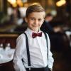 Medsuo Adjustable Kids Bow Tie Pre-tied Bowtie Classic Solid Color Children Bow Tie Little Boys' Bow Ties Neck Bowtie for Kids Toddler Baby Wedding Party Photo - Wine Red view 3