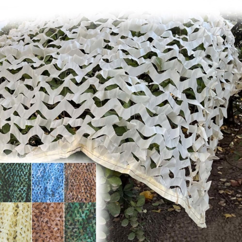 NILZA 10 X 13 Ft Camo Sunshade Net Netting Hunting Camouflage Netting Cover Military Camouflage Net Beige Camo Mesh Netting, Camo Netting For Hunting Camping Shooting Military Party(4mX5m/(13x16.4ft))