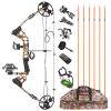 Compound Bowfishing Bow Kit with Bowfishing Arrow Complete Bowfishing Kit Draw Weight 20-70 LBS Draw Length 17"-29" Adjustable Axle-to-Axle 30" RH/LH Hunting Fishing (Camo, Left Handed) view 1