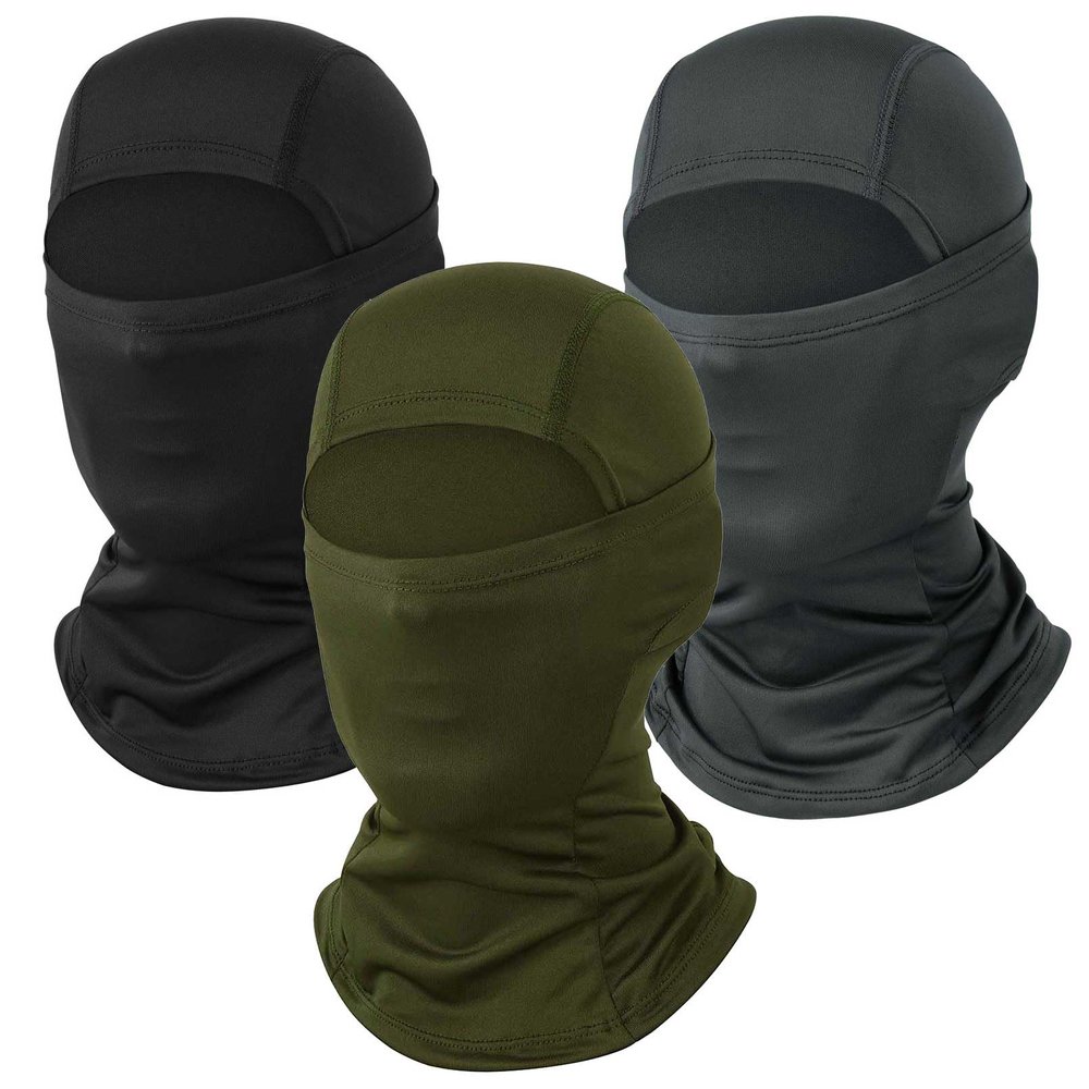 Balaclava Ski Mask 3 Pack Motorcycle Face Mask Shiesty Ski Mask for Men Women Summer Full Face Cover Sun Protection Football Snowboarding, Black Grey Green