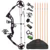 Compound Bowfishing Bow Kit with Bowfishing Arrow Complete Bowfishing Kit Draw Weight 20-70 LBS Draw Length 17"-29" Adjustable Axle-to-Axle 30" RH/LH Hunting Fishing (Black, Left Handed) view 1