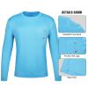 SG Edge Men's Rash Guard Shirts UPF 50+ Moisture Wicking Long Sleeve Chest Pocket Quick Dry Lightweight Blue,S view 3