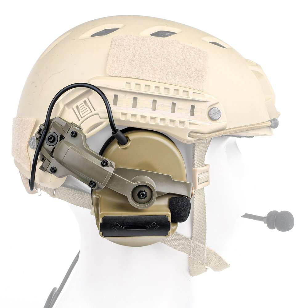 GLECTICAL Comta II Tactical Headset with Arc rail adapter Multi-Angle Rotation Headphones Holder,Sound Pickup headset, with U94 PTT Kenwood 2 Pin for Arc rail helmet Hunting Shooting Airsoft