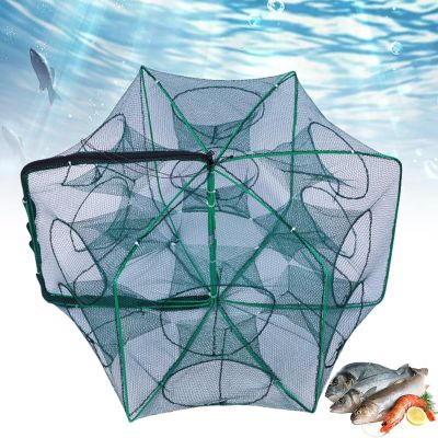 NineFit Basics 2024 New The Magic Foldable Fishing Trap, The Fishing Trap Fishing Kit Fishing Net, Auto-Foldable Strengthened Fishing Trap Net, for Fish Crawfish Crab (12 Holes35 * 60cm), Large