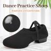 YCALCP Women Standard Practice Social Dance Sneaker Beginner 1" Low Heel Latin Dance Practice Shoes,7.5 B(M) US Black view 3