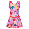 Girls Swimsuit One Piece UPF 50+ Floral Skirted Bathing Suit Modest Beach Swim Dress S363_Fruits_92/98 view 1
