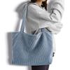 Iioscre Corduroy Tote Bag for Women,Hobo HandBags with Zipper,Large Capacity Casual Shoulder Handbags with Inner Pockets view 2