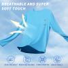 SG Edge Men's Rash Guard Shirts UPF 50+ Moisture Wicking Long Sleeve Chest Pocket Quick Dry Lightweight Blue,L view 4