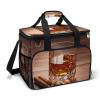 Camping Cooler Bag, Brown Liquor in Cup Print Travel Picnic Bag Large Capacity Cooler Portable Cooler Bag All-Purpose Cooler view 1