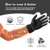 SUNXIZ 36 Pairs Field Dressing Gloves Deer Gutting Hunting Cleaning Mittens Accessory Kit Include Disposable Arm Gloves and Short Nitrile Gloves Combo with Rubber Bands Black Orange view 3