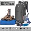 ZOMAKE Lightweight Packable Backpack 20L - Foldable Backpack Small Daypack Hiking Backpack Water-Resistant Day Bag for Travel - Medium Grey&Dark Blue view 3