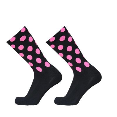 QQNYTHF Men'S Running Socks Professional Breathable Unisex Cycling Socks With Colored Stripes For Running Calcetines Ciclismo H
