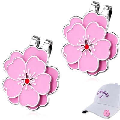 Adhere Golf Ball Markers Personlized Logo Enamel with A Strong Magnetic Hat Clips A Premium Golf Gifts for Golfer (Flower)