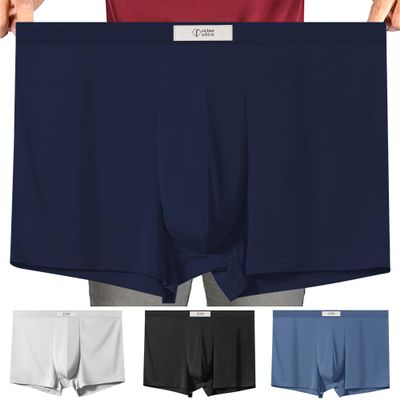 feichan ashion Men's Ice Silk Underwear, Soft Cooling Silky Ultrathin Breathable Comfortable Pack Boxer Briefs Men (S, 607)