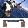 Sunicon Fishing Reel Handle, Wood Knob Carbon Fiber Frame Ultralight Reel Handle with Fittings Replacement Parts view 2