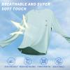 SG Edge Men's Rash Guard Shirts UPF 50+ Moisture Wicking Long Sleeve Chest Pocket Quick Dry Lightweight Light Green,XL view 4