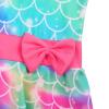 Girls Swimsuit One Piece UPF 50+ Floral Skirted Bathing Suit Modest Beach Swim Dress S349_CyanPinkScale_104/110 view 4