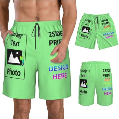 Design Personalized own Shorts with Text Photo Logo Custom Swim Shorts or Men Personalized Beach Shorts for Boyfriend Husband dad Funny Gift XL 13 LightGreen