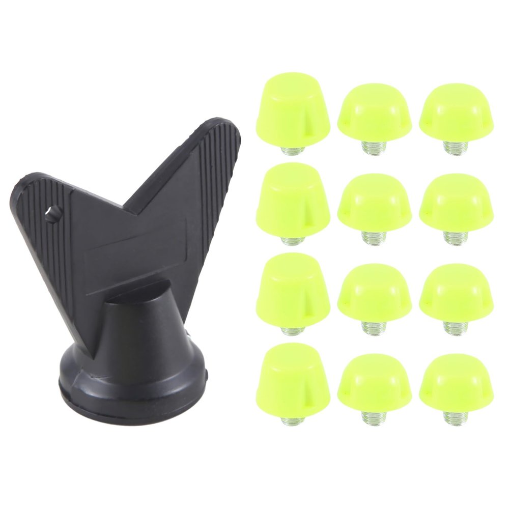 YANHUNING 12Pcs Football Shoe Spikes Soccer Boot Cleats M5 Threading Screw 7mm 10mm Anti Slip Replacement Studs Green