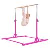 Kangaroo Hoppers Gymnastics Bar for Kids 3-15, Adjustable 35.4"-57.1" Gymnastics Horizontal Bars with Steel Frame at Home/Indoor Training, 260LBS (Pink) view 1